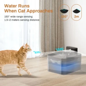 2.2L Automatic Wireless Dog Water Fountain USB Pet Drinker Battery & Sensor 2 in 1 Dispenser drinking fountain for cat dog