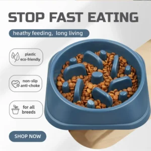 Slow Feeder Dog Bowl Anti Choking Watering & Feeding