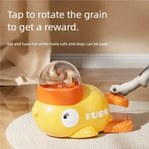 Interactive Puzzle Pet Feeder Little Yellow Duck Design