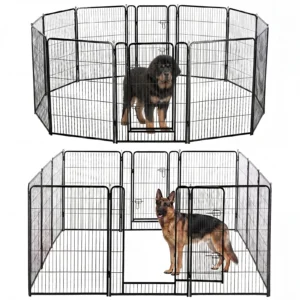12 Panels Dog Playpen Pet Fence 24 Inch to 40 Inch